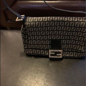 Black Fendi monogram shoulder bag